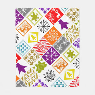 Weihnachten in mehreren Farben Fleecedecke