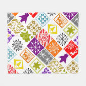 Weihnachten in mehreren Farben Fleecedecke (Vorderseite (Horizontal))