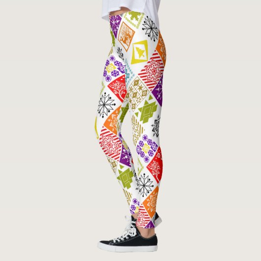 Weihnachten in mehreren Farben Leggings (Links)