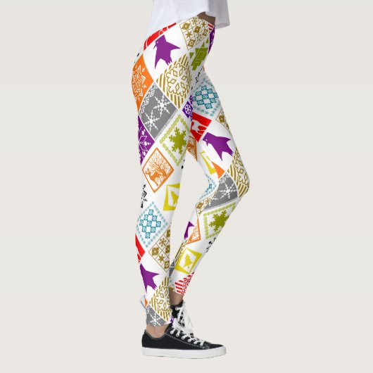 Weihnachten in mehreren Farben Leggings (Rechts)