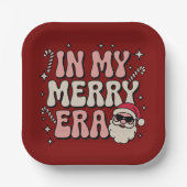 Weihnachten in meiner fröhlichen Ära Cute Groovy X Pappteller (Vorderseite)