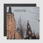 Weihnachten in Moskau Magnetkarte (Vorne/Hinten)