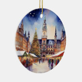 Weihnachten in München - Wasserfarbe Keramik Ornament (Rechts)