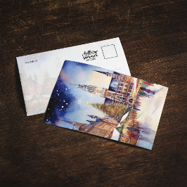 Weihnachten in München Wasserfarben Postkarte