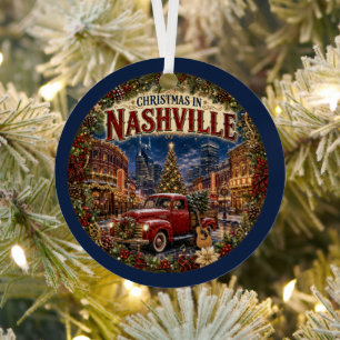 Weihnachten in Nashville Vintage-Reiseandenken Ornament Aus Metall