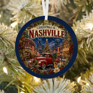 Weihnachten in Nashville Vintage-Reiseandenken Ornament Aus Metall