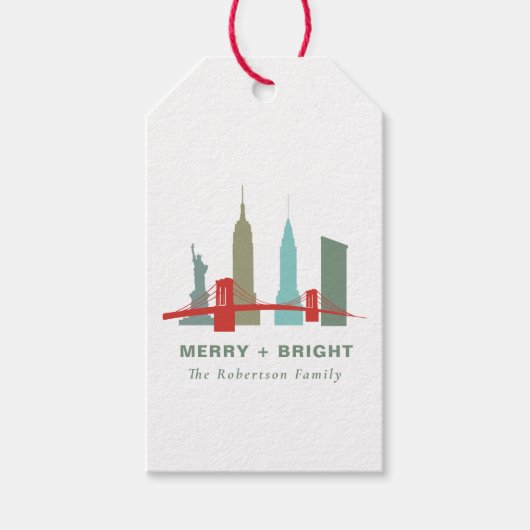 Weihnachten in New York, Architecture Skyline Geschenkanhänger (Vorderseite)