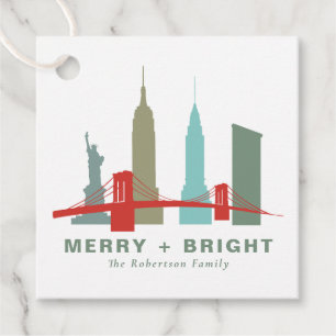 Weihnachten in New York, Architektur-Skyline-Gesch Geschenkanhänger