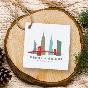 Weihnachten in New York, Architektur-Skyline-Gesch Geschenkanhänger