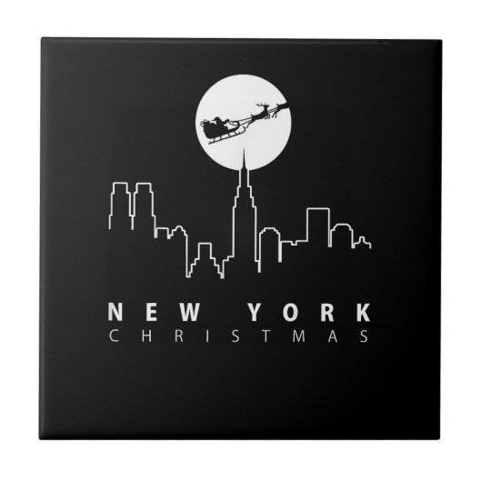 Weihnachten in New York City Fliese (Vorderseite)