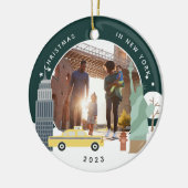 Weihnachten in New York Keepake Foto Keramik Ornament (Links)