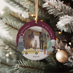 Weihnachten in New York Keepake Foto Keramik Ornament