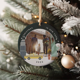 Weihnachten in New York Keepake Foto Keramik Ornament