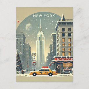 Weihnachten in New York Statue of Liberty Feiert Postkarte