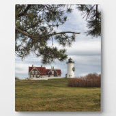 Weihnachten in Nobska Lighthouse Cape Cod Geschenk Fotoplatte (Vorderseite)