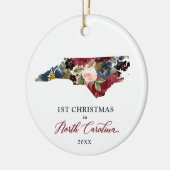 Weihnachten in North Carolina Personalisierter Sta Keramik Ornament (Links)