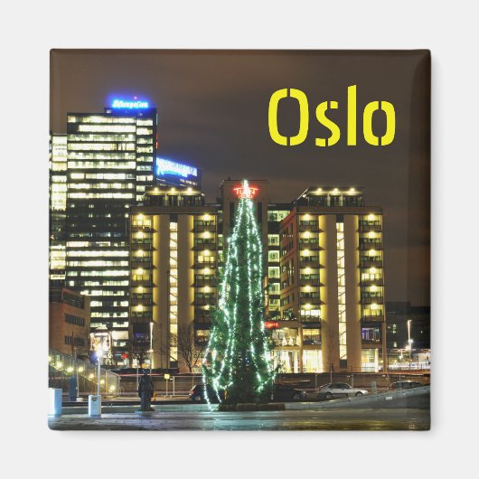 Weihnachten in Oslo, Norwegen Magnet (Vorne)