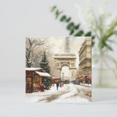 Weihnachten in Paris: Arc de Triomphe Winterlandsc (Stehend Vorderseite)