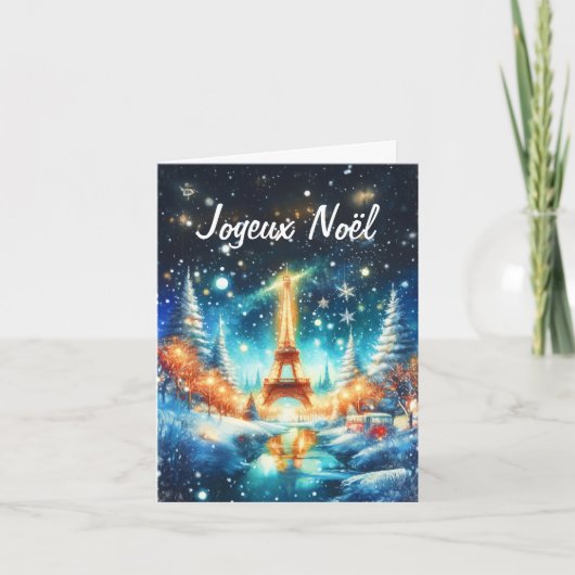 Weihnachten in Paris, Eiffelturm Karte (Vorderseite)