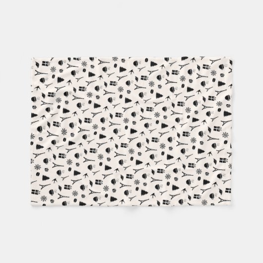 Weihnachten in Paris | GEMUSTERT Fleecedecke (Vorderseite (Horizontal))