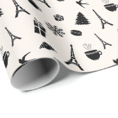 Weihnachten in Paris Geschenkpapier (Rolleneckpunkt)