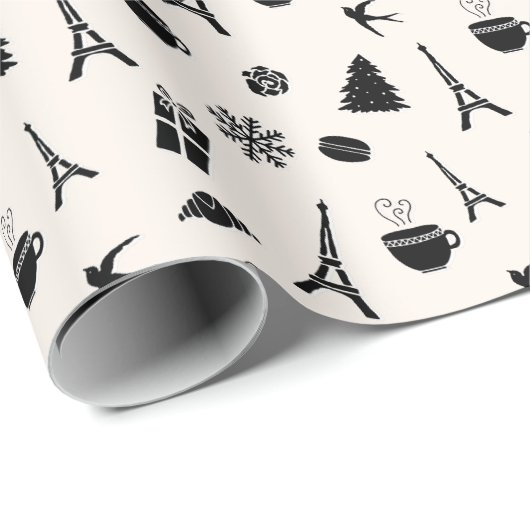 Weihnachten in Paris Geschenkpapier (Rolleneckpunkt)