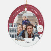 Weihnachten in Paris Keepake Foto Keramik Ornament (Links)