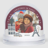 Weihnachten in Paris Keepake Foto Schneekugeln (Vorderseite)