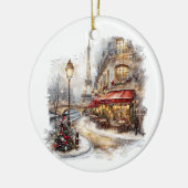 Weihnachten in Paris Keramik Ornament (Links)