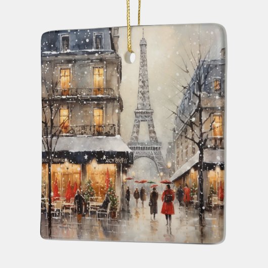 Weihnachten in Paris Keramikornament (Links)