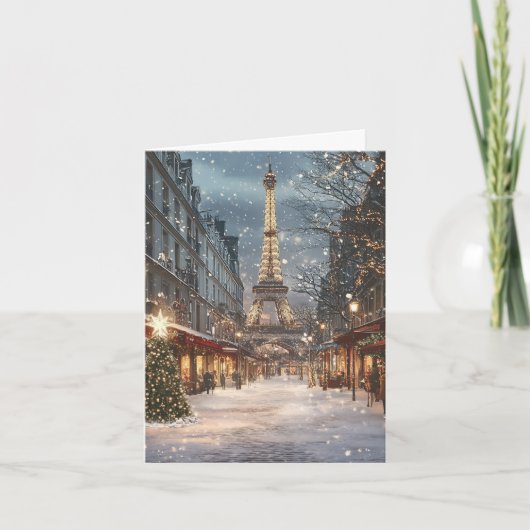 Weihnachten in Paris: Leuchtender Eiffelturm (Vorderseite)