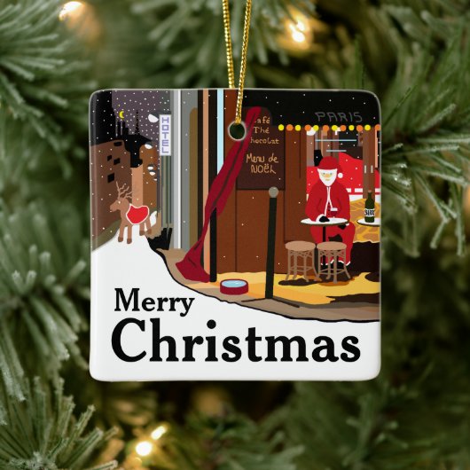Weihnachten in Paris Weihnachten Keramik Ornament (Baum)