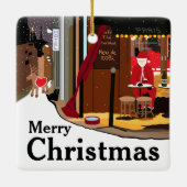 Weihnachten in Paris Weihnachten Keramik Ornament (Rückseite)