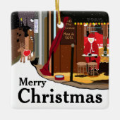 Weihnachten in Paris Weihnachten Keramik Ornament (Vorderseite)