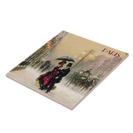 Weihnachten in Paris. Weihnachtsgeschenk Fliese (Seite)