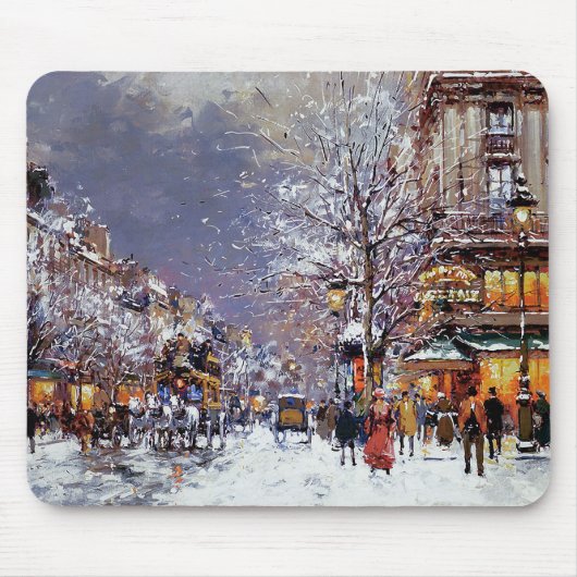 Weihnachten in Paris. Weihnachtsgeschenk Mousepad (Vorne)