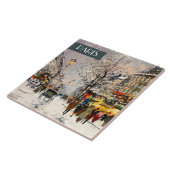 Weihnachten in Paris. Weihnachtsgeschenke Keramik Fliese (Seite)