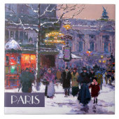 Weihnachten in Paris. Weihnachtsgeschenke Keramik Fliese (Vorderseite)