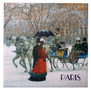 Weihnachten in Paris. Weihnachtsgeschenke Keramik  Fliese