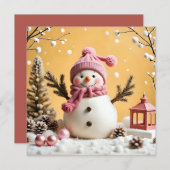 Weihnachten in Pastell - Flache Feiertagspostkarte (Vorne/Hinten)