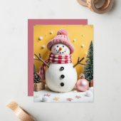 Weihnachten in Pastell - Flache Notizkarte Mitteilungskarte (Vorderseite/Rückseite Beispiel)