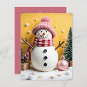 Weihnachten in Pastell - Flache Notizkarte Mitteilungskarte (Vorne/Hinten)