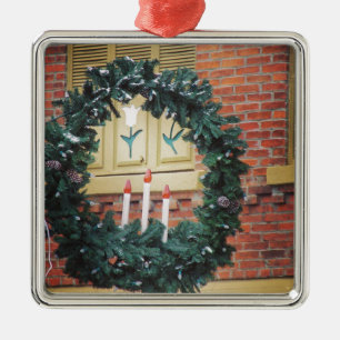 Weihnachten in Pella, Iowa festlich beleuchtet Ornament Aus Metall
