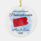 Weihnachten in Pennsylvania Staat Ornament (Vorne)