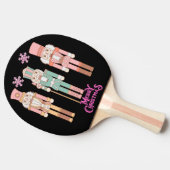 Weihnachten in Pink Nutcrackers auf schwarz | Tischtennis Schläger (Seitenansicht)