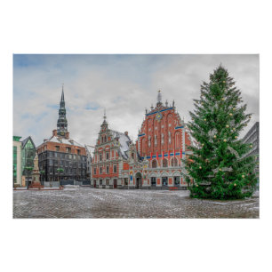 Weihnachten in Riga Lettland Poster