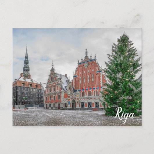 Weihnachten in Riga Lettland Postkarte (Vorderseite)