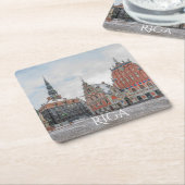 Weihnachten in Riga Lettland Square Paper Unterset Rechteckiger Pappuntersetzer (angewinkelt)