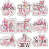 Weihnachten in rosa Aufkleber (Vorderseite)