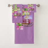 Weihnachten in Rosa Badhandtuch Set (Insitu)